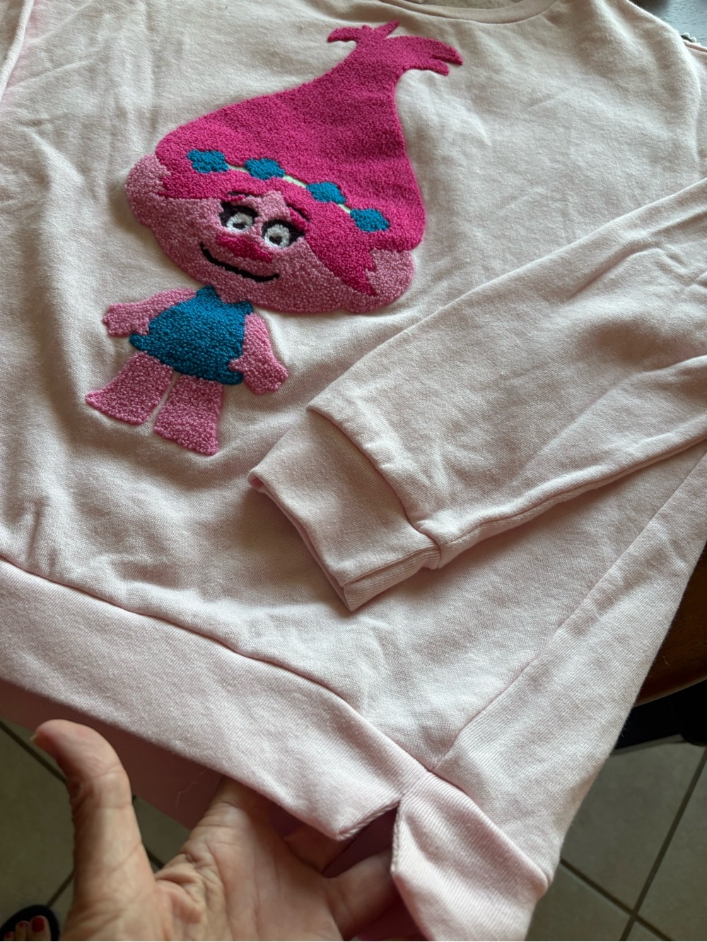 Pink Queen Poppy Troll Character Crewneck Sweatshirt - Picture 5 of 9